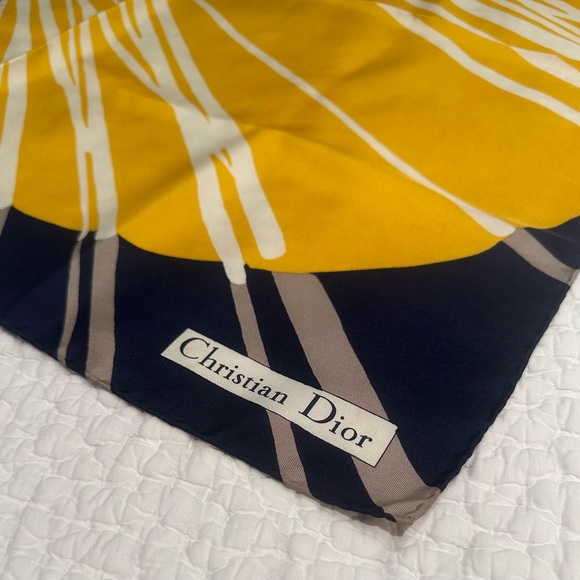 CHRISTIAN DIOR VINTAGE Silk Scarf - 30” x 30.5” - Picture 5 of 11